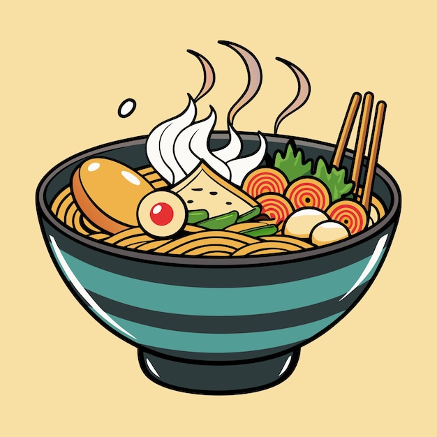 Vector a bowl of food with a drawing of a food on it