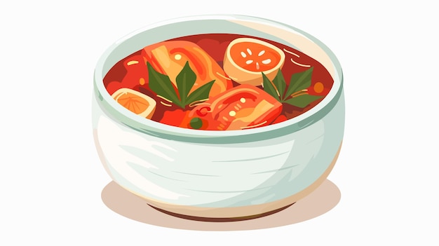 Vector a bowl of food with a picture of a bowl of food with a carrot and a leaf