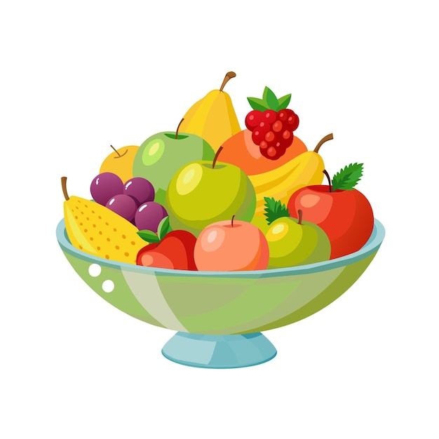 a bowl of fruit with a picture of a fruit bowl with a fruit in it