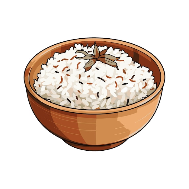 A bowl full of rice vector illustration