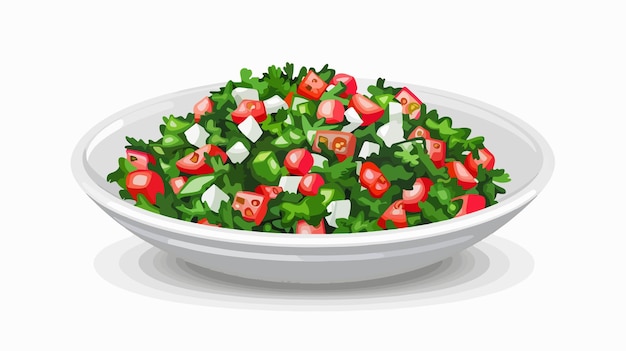 Vector a bowl of green peppers and celery with a white background