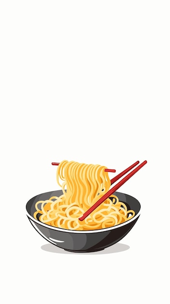 A bowl of noodles food drawing cartoon artwork vector