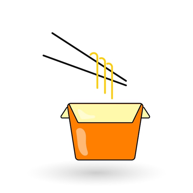 Bowl noodles neon icon Glowing Vector illustration icon for mobile web and menu design Food concept