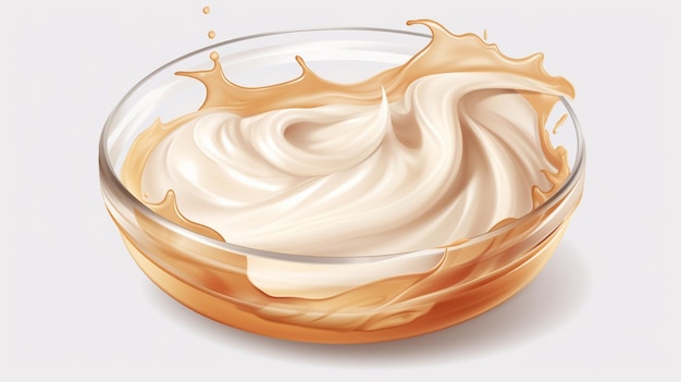 a bowl of whipped cream is shown with a picture of a glass bowl of whipped cream