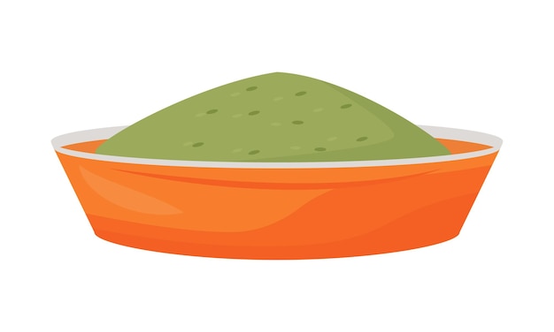 Bowl with vegan dish semi flat color vector element