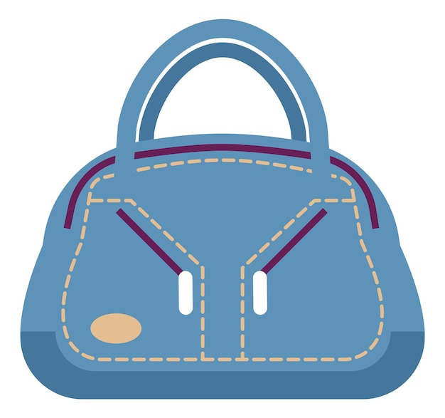 Bowler purse icon Blue jeans handbag symbol