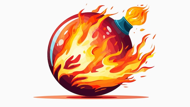 Bowling Ball Flying Through the Air with Flames