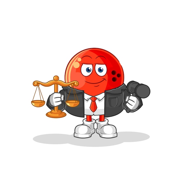 Bowling ball lawyer cartoon cartoon mascot vector