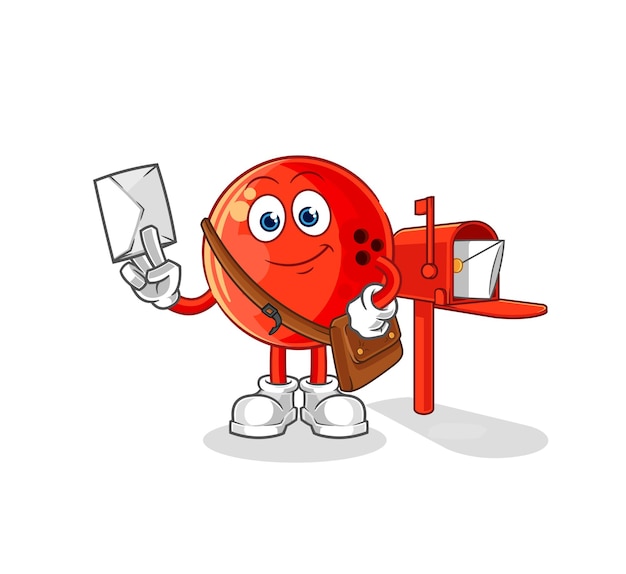 Bowling ball postman vector cartoon character