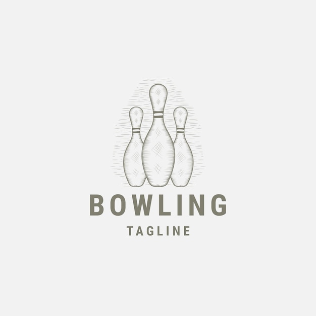 Bowling logo design template flat vector illustration