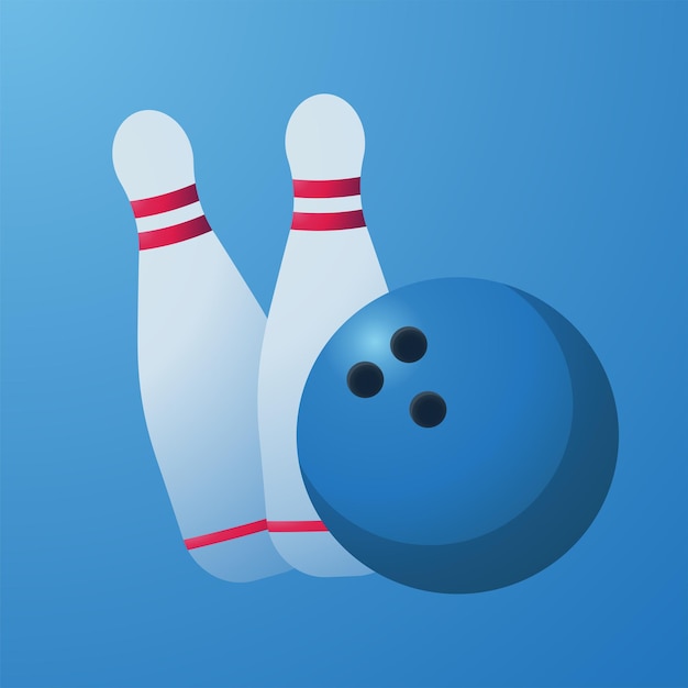 Bowling pins and ball object illustration