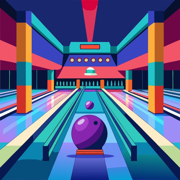 Vector bowling pins and ball vector perfect for sports designs