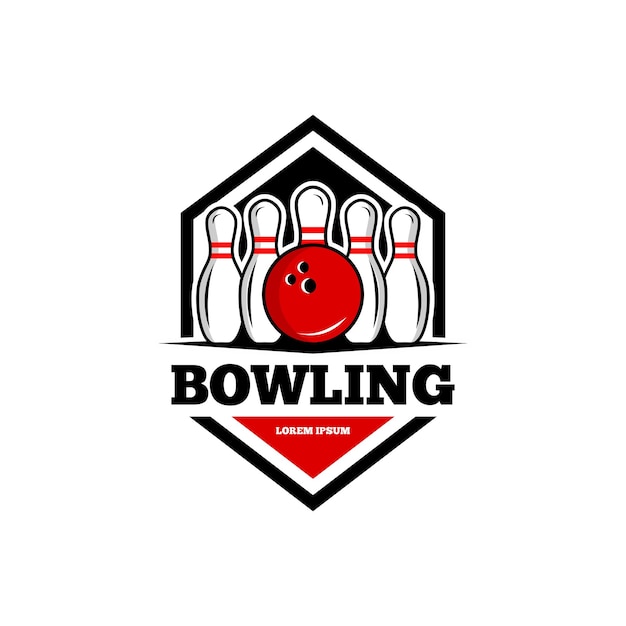 bowling sport team modern style vector logo design