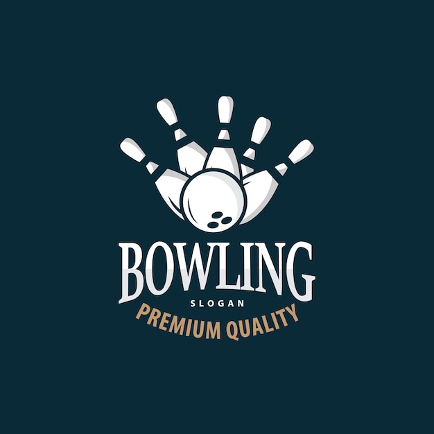 Bowling Sports Club Logo Bowling Ball And Pin Design Vector Tournament Templet Illustration