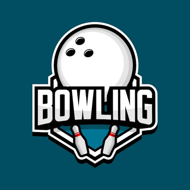 bowling sports club logo illustration vector