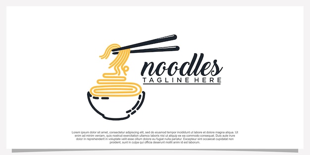 Bowls logo design illustration for ramen noodle icon with creative unique concept Premium Vector Part 7