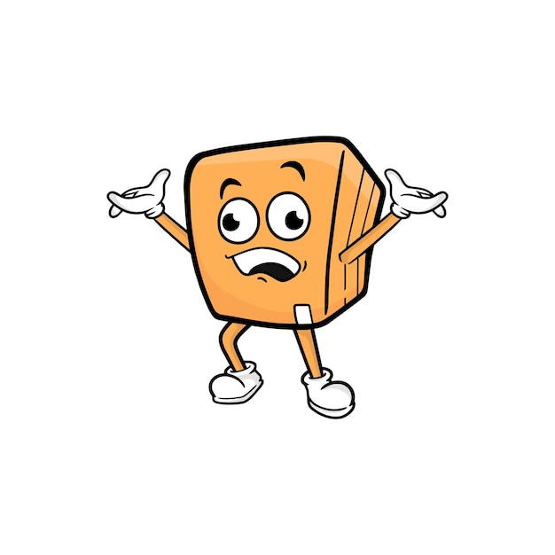 Box character cartoon mascot vector