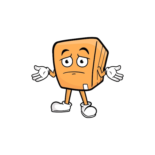 Box character cartoon mascot vector