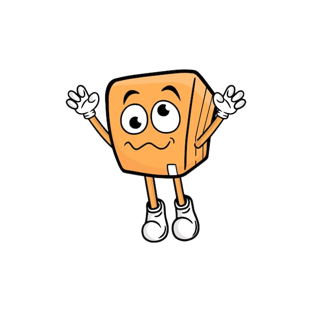 Box character cartoon mascot vector