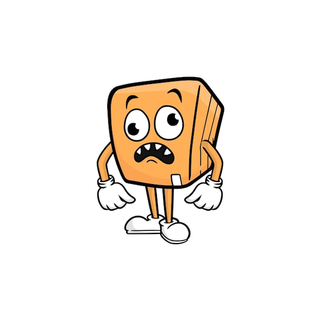 Box character cartoon mascot vector