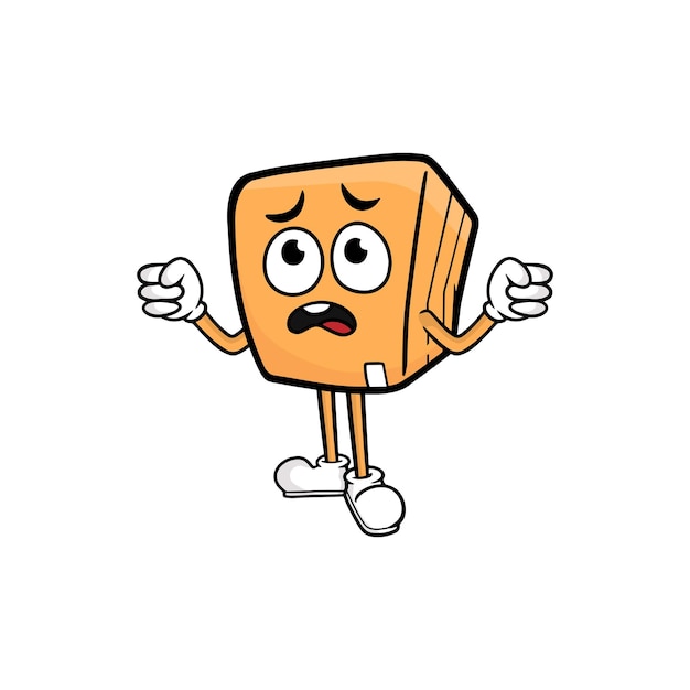 Box character cartoon mascot vector