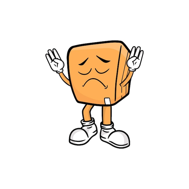 Box character cartoon mascot vector