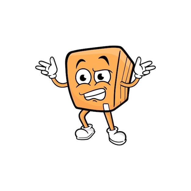 Box character cartoon mascot vector