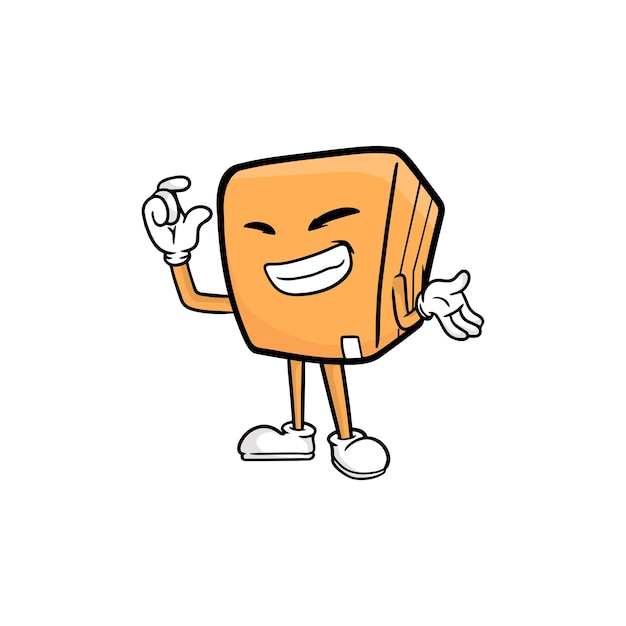 Box character cartoon mascot vector