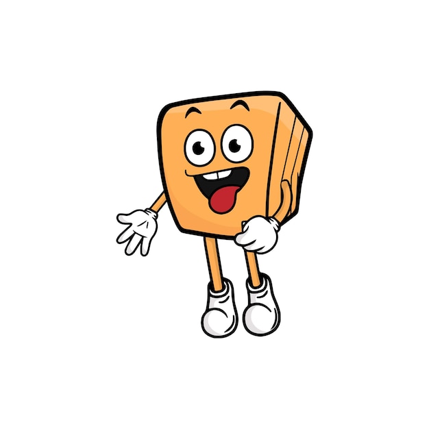 Box character cartoon mascot vector