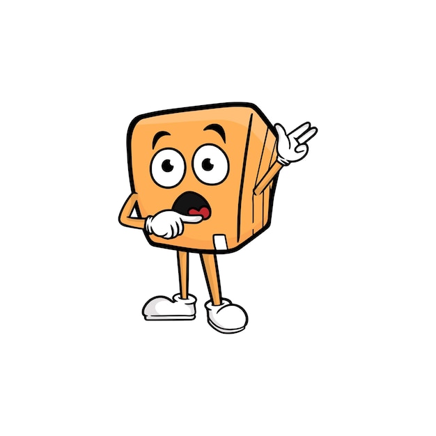 Box character cartoon mascot vector