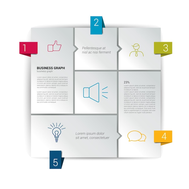 Vector box diagram for infographics web diagram template vector scheme