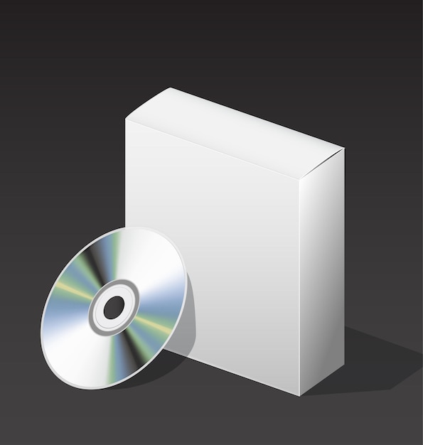 Vector box for dvd with a disk