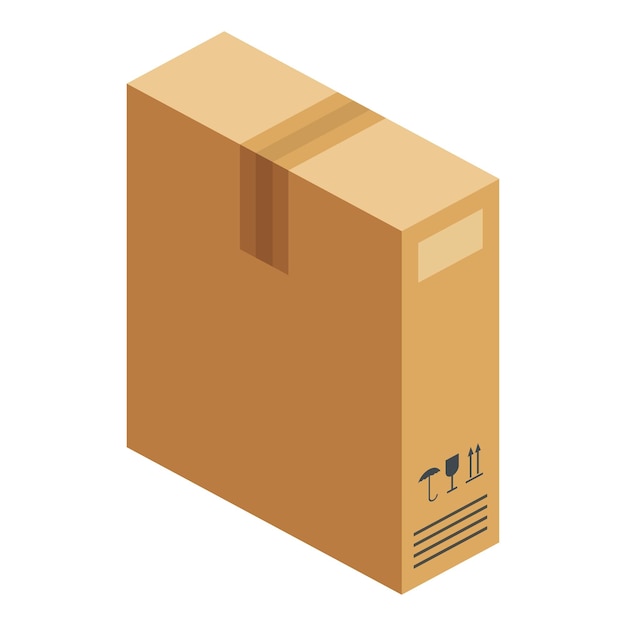 Box icon Isometric illustration of box vector icon for web