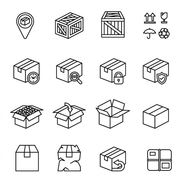 Box icon set.