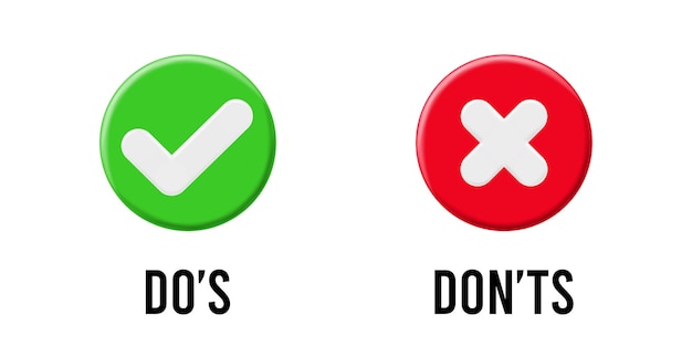 Do and Don't box icons illustration