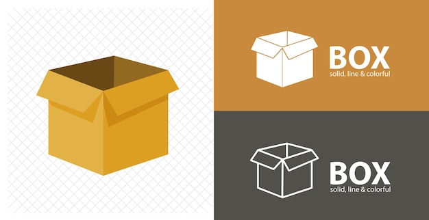 Box isolated flat illustration box line icon