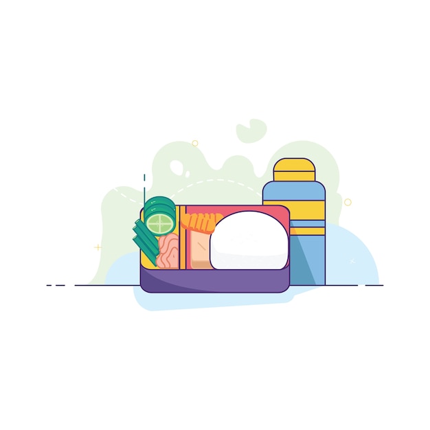 Box meal vector illustration