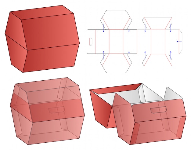 Box packaging die cut template 3d design  