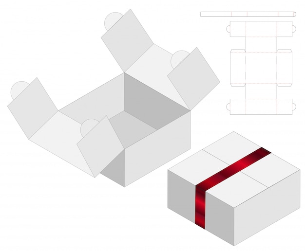 Box packaging die cut template design. 3d mock-up