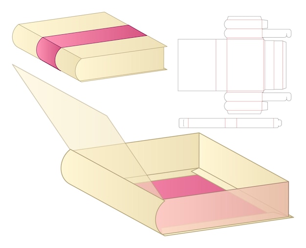 Box packaging die cut template design. 3d mock-up