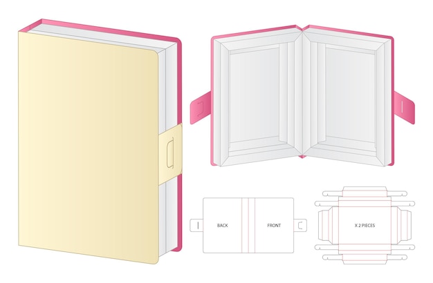 Box packaging die cut template design. 3d mock-up