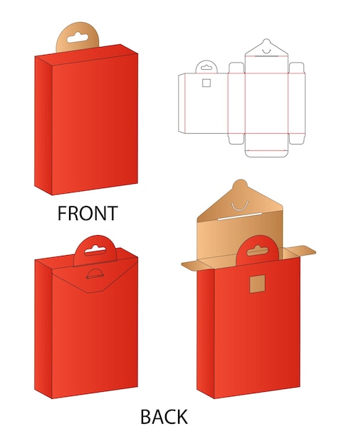 Box packaging die cut template design 3d mockup