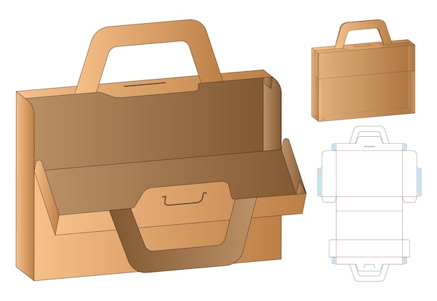 Box packaging die cut template design 3d mockup