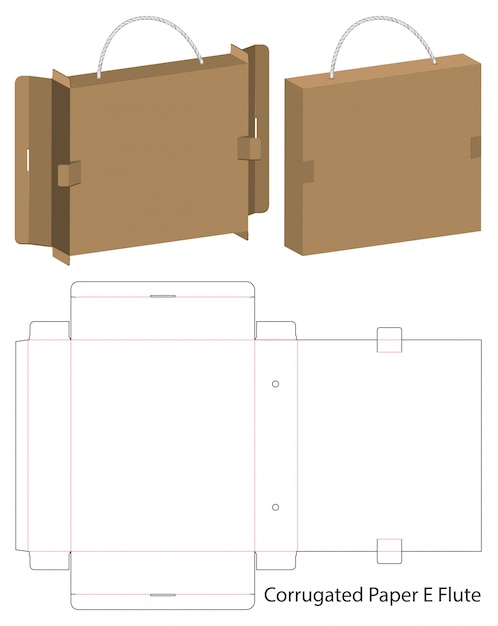 Box packaging die cut template design