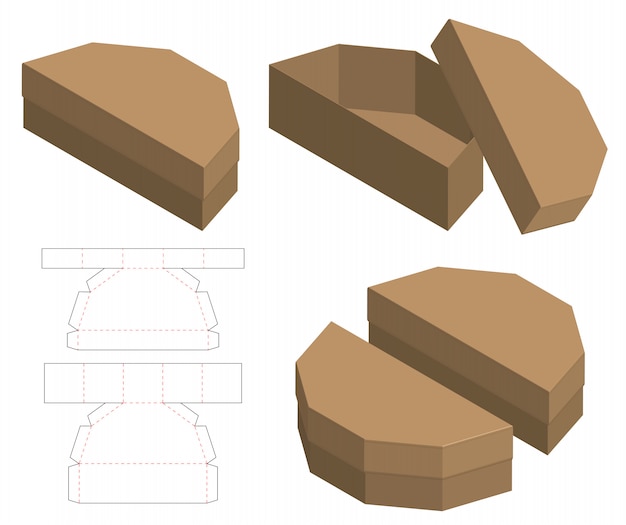 Box packaging die cut template design