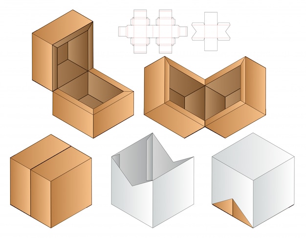 Box packaging die cut template design.