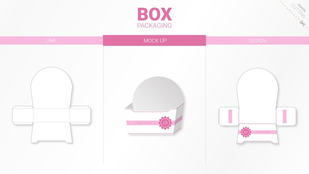 Box packaging and  die cut template 