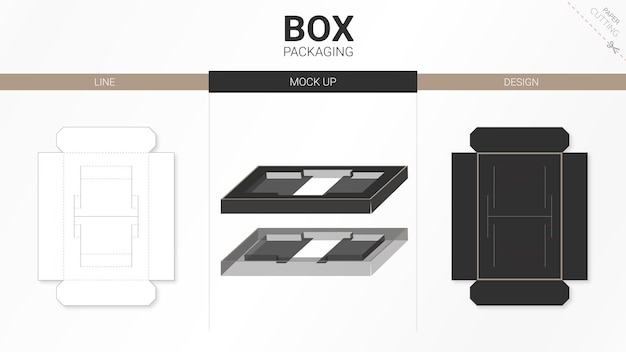 Box packaging and   die cut template