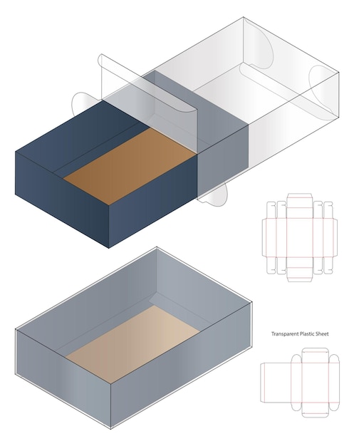 Box packaging dieline template design illustration