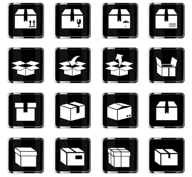 Box web icons for user interface design